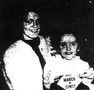 Gail, at right, is pictured with 1964 Kosciusko County March of Dimes Poster Girl, Mary Pat VanOsdol.